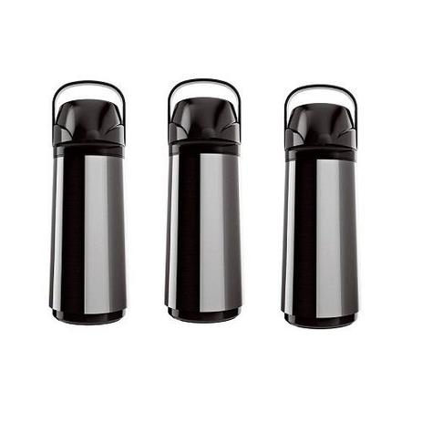 Kit com 3 Garrafas Termicas AIR POT INOX NEW 1,0L Invicta Menor preço em Kit com 3 Garrafas Termicas AIR POT INOX NEW 1,0L Invicta