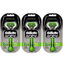KIT com 3 Gillette aparelho de depilação corporal body Menor preço em KIT com 3 Gillette aparelho de depilação corporal body