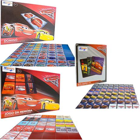 Kit Com 3 Jogos Memória Dominó E Mini Baralho Carros Disney - All seasons Menor preço em Kit Com 3 Jogos Memória Dominó E Mini Baralho Carros Disney - All seasons