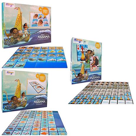 Kit Com 3 Jogos Memória Dominó E Mini Baralho Moana Disney - All seasons Menor preço em Kit Com 3 Jogos Memória Dominó E Mini Baralho Moana Disney - All seasons