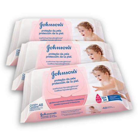 Kit com 3 Lenços Umedecido JOHNSON - Johnsons Menor preço em Kit com 3 Lenços Umedecido JOHNSON - Johnsons
