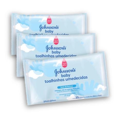 Kit com 3 Lenços Umedecidos JOHNSONS Baby Hora de Brincar 25 unidades - Johnsons Menor preço em Kit com 3 Lenços Umedecidos JOHNSONS Baby Hora de Brincar 25 unidades - Johnsons