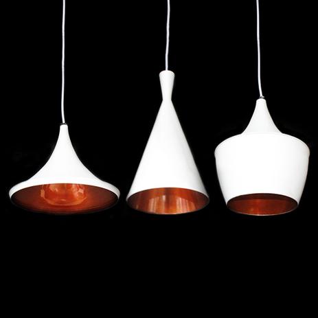 Kit com 3 Luminárias de teto Pendente Triplo Branco com Cobre para Lâmpada 1E27 Cada - HTTDBR - Hunter Menor preço em Kit com 3 Luminárias de teto Pendente Triplo Branco com Cobre para Lâmpada 1E27 Cada - HTTDBR - Hunter