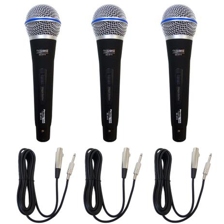 Kit com 3 - microfone dinâmico profissional sc-815 - Chip sce Menor preço em Kit com 3 - microfone dinâmico profissional sc-815 - Chip sce