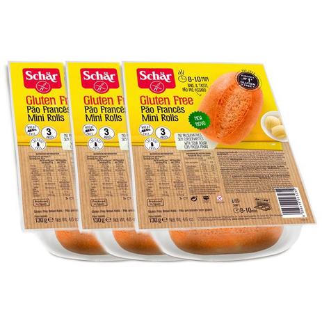 Kit com 3 Pacotes Pão Francês Sem Glúten Pré-Assado - Dr Schar Menor preço em Kit com 3 Pacotes Pão Francês Sem Glúten Pré-Assado - Dr Schar