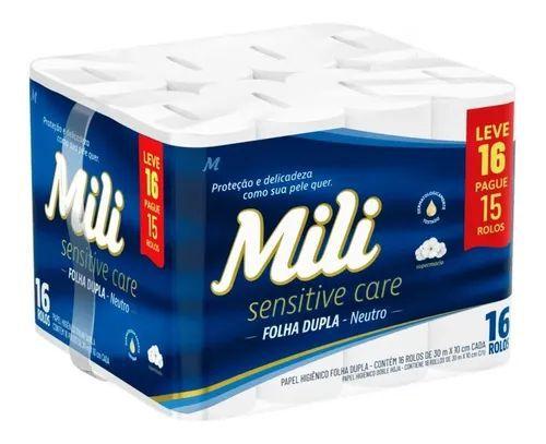 Kit com 3 Papel Higiênico 30 m x 10 m Mili Folha Dupla Leve 16 pague 15 Rolos Menor preço em Kit com 3 Papel Higiênico 30 m x 10 m Mili Folha Dupla Leve 16 pague 15 Rolos