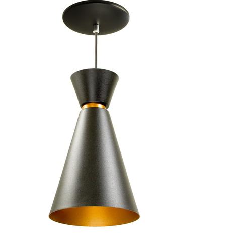 Kit com 3 Pendentes Lustre Pequim Cone em Alumínio 31cm Preto p/ Balcão Mesa St436 - Starlumen Menor preço em Kit com 3 Pendentes Lustre Pequim Cone em Alumínio 31cm Preto p/ Balcão Mesa St436 - Starlumen