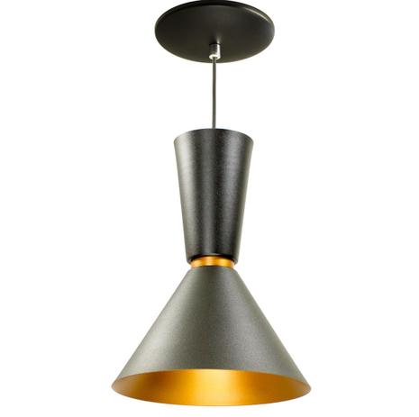 Kit com 3 Pendentes Lustre Rio Preto em Alumínio 31cm p/ Balcão e Mesa St836 - Starlumen Menor preço em Kit com 3 Pendentes Lustre Rio Preto em Alumínio 31cm p/ Balcão e Mesa St836 - Starlumen