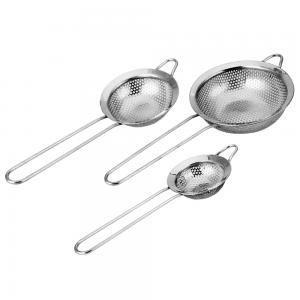 Kit com 3 Peneiras em Aço Inox - Uny home Menor preço em Kit com 3 Peneiras em Aço Inox - Uny home