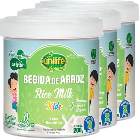 Kit com 3 Potes de Bebida de Arroz Rice Milk Kids 200g Unilife Menor preço em Kit com 3 Potes de Bebida de Arroz Rice Milk Kids 200g Unilife