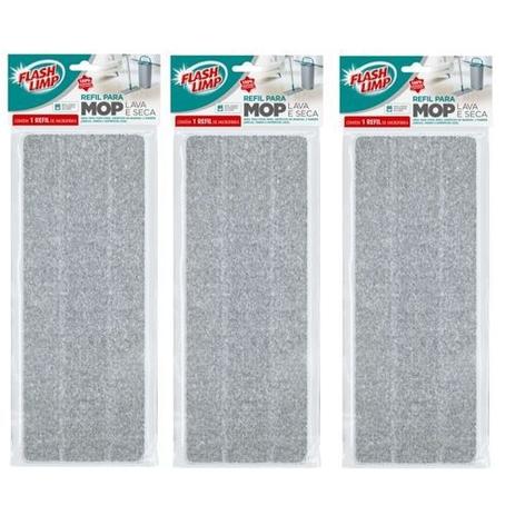 Kit com 3 Refil Microfibra para MOP Lava e Seca Flash Limp RMOP7740 Menor preço em Kit com 3 Refil Microfibra para MOP Lava e Seca Flash Limp RMOP7740