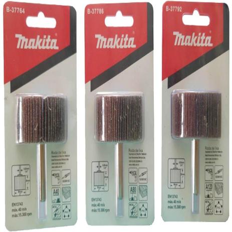 Kit Com 3 Rodas De Lixa Grão A40 A80 A120 Makita Menor preço em Kit Com 3 Rodas De Lixa Grão A40 A80 A120 Makita