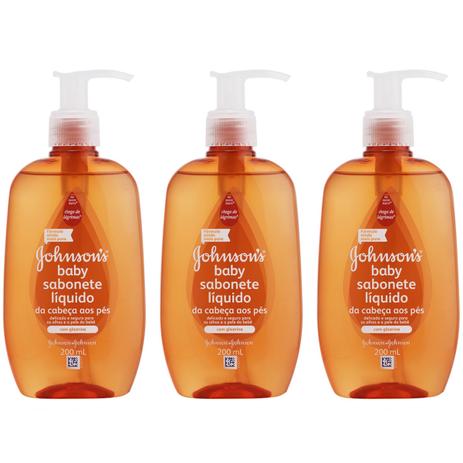 Kit com 3 Sabonetes Líquidos Johnsons Baby Cabeça aos Pés Menor preço em Kit com 3 Sabonetes Líquidos Johnsons Baby Cabeça aos Pés