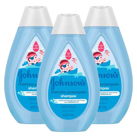 Kit com 3 Shampoos Johnsons Baby Cheirinho Prolongado 400ml - Johnsons baby Menor preço em Kit com 3 Shampoos Johnsons Baby Cheirinho Prolongado 400ml - Johnsons baby