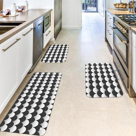 Kit com 3 Tapetes de Cozinha Mdecore Abstrato PB é boa?