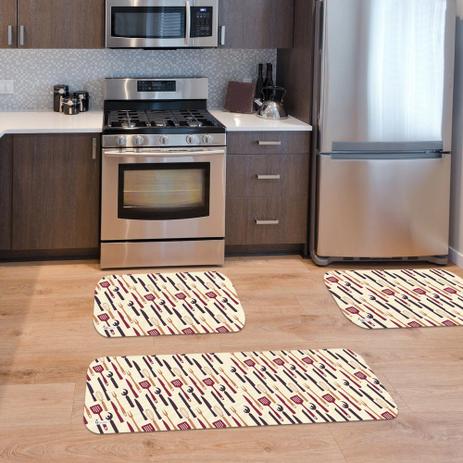 Kit com 3 Tapetes de Cozinha Mdecore Utensílios Amarelo é boa?