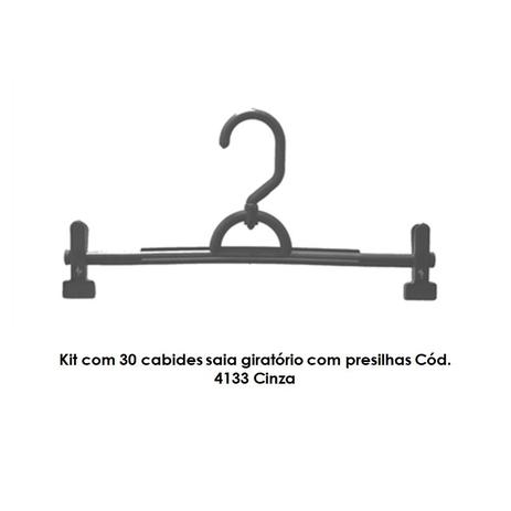 Kit com 30 cabides saia giratório com presilhas Cód. 4133 Cinza - Bell plastic é boa?