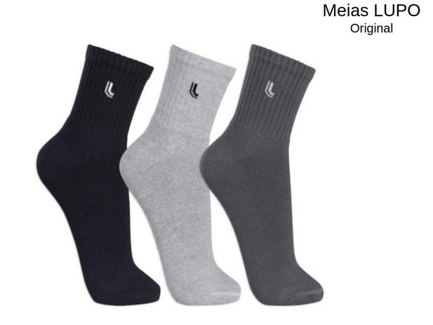 Kit Com 30 Pares De Meia Cano Médio Lupo Algodão 3225 Oferta Menor preço em Kit Com 30 Pares De Meia Cano Médio Lupo Algodão 3225 Oferta