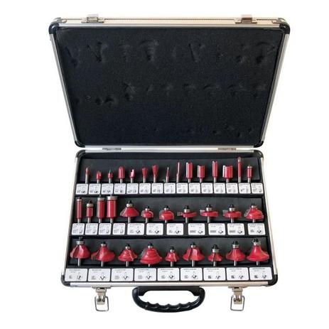 Kit Com 35 Fresas Para Tupia 6Mm Maleta Alumínio Charbs Menor preço em Kit Com 35 Fresas Para Tupia 6Mm Maleta Alumínio Charbs