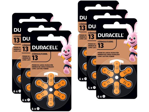 Kit com 36 Unidades de Pilha Auditiva 13 - Duracell Menor preço em Kit com 36 Unidades de Pilha Auditiva 13 - Duracell