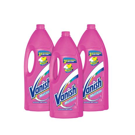 Kit com 3UN Alvejante Vanish Multiuso Liquido 1,5L Menor preço em Kit com 3UN Alvejante Vanish Multiuso Liquido 1,5L