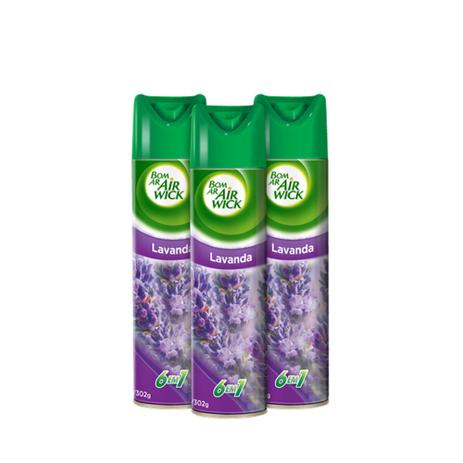 Kit com 3UN Odorizadores Bom Ar Air Wick Lavanda 360ml Menor preço em Kit com 3UN Odorizadores Bom Ar Air Wick Lavanda 360ml