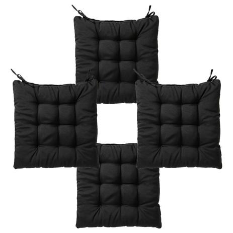 Kit com 4 almofadas futon assento para cadeira - preta - nacional - Artesanal Teares Menor preço em Kit com 4 almofadas futon assento para cadeira - preta - nacional - Artesanal Teares
