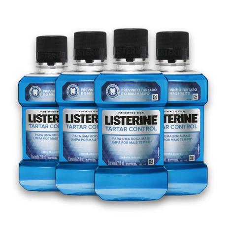 Kit com 4 Antissépticos Bucal LISTERINE Tartar Control 250ml Menor preço em Kit com 4 Antissépticos Bucal LISTERINE Tartar Control 250ml