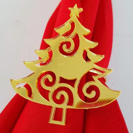 Kit com 4 Argola Porta Guardanapo Acrílico Dourado Natal - Mimi decor Menor preço em Kit com 4 Argola Porta Guardanapo Acrílico Dourado Natal - Mimi decor