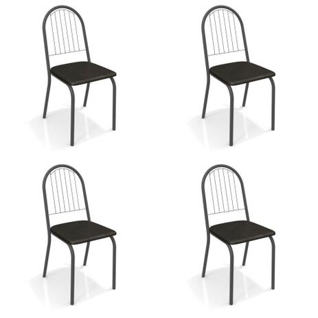 Menor preço em Kit com 4 Cadeiras Estofadas Noruega Pintada 4C077 Kappesberg Crome