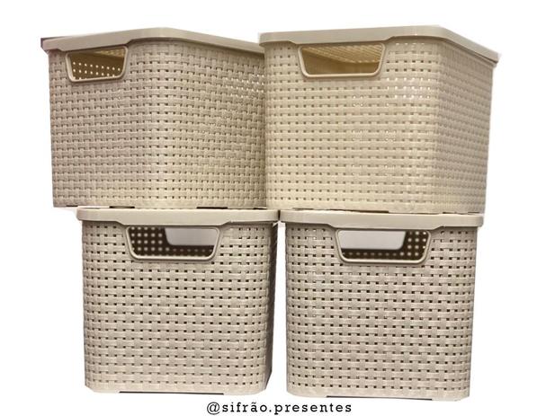 Kit Com 4 Caixas Organizadoras com tampa Rattan 3,5 Litros Monte Libano - Monte Líbano é boa?