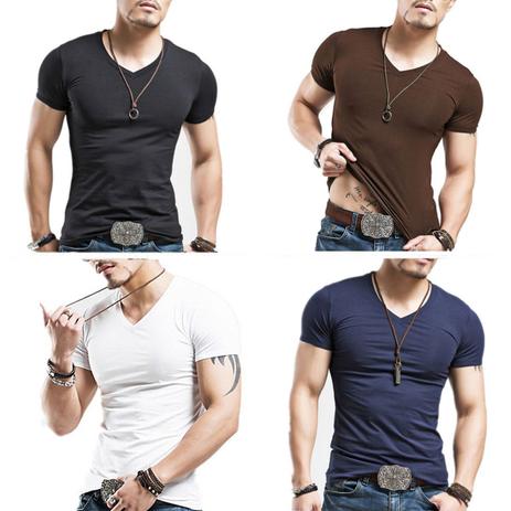 camiseta slim fit masculina