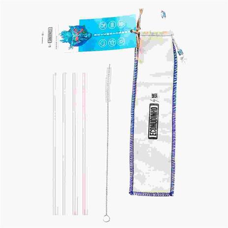 Kit com 4 Canudos de vidro 2 Pink e 2 Transparente + 1 Escova de Limpeza + 1 Saquinho Protetor - Econudinho Menor preço em Kit com 4 Canudos de vidro 2 Pink e 2 Transparente + 1 Escova de Limpeza + 1 Saquinho Protetor - Econudinho