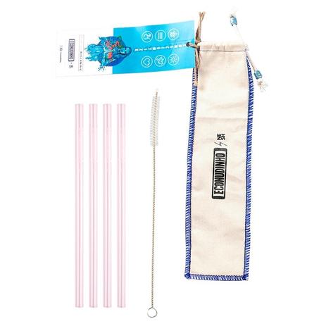 Kit com 4 Canudos de Vidro Reto Pink + 1 Escova de Limpeza + 1 Saquinho Protetor - Econudinho Menor preço em Kit com 4 Canudos de Vidro Reto Pink + 1 Escova de Limpeza + 1 Saquinho Protetor - Econudinho
