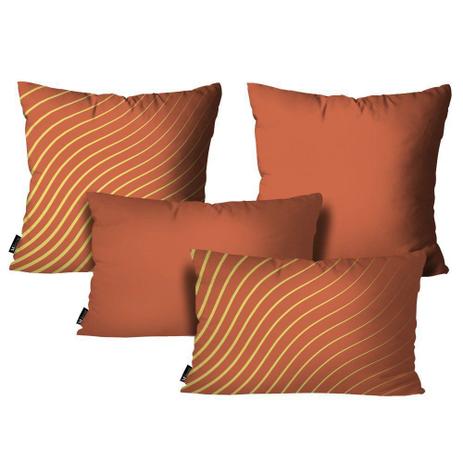 Kit com 4 Capas para Almofadas Abstrato Bicolor - Mdecore Menor preço em Kit com 4 Capas para Almofadas Abstrato Bicolor - Mdecore