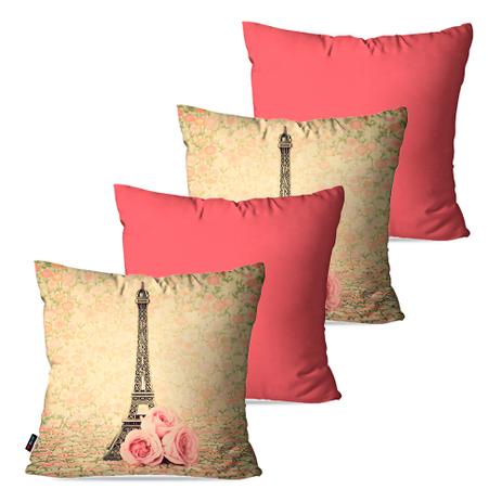 Kit com 4 Capas para Almofadas Decorativas Rosa Torre Eiffel - Pump up é ruim? Kit com 4 Capas para Almofadas Decorativas Rosa Torre Eiffel - Pump up é boa?