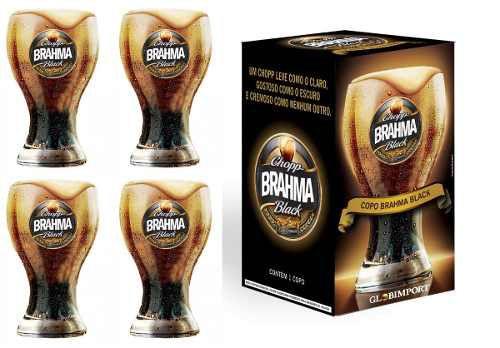 Kit com 4 Copos Brahma Black 430ml - Embalagem Individual - Ambev Menor preço em Kit com 4 Copos Brahma Black 430ml - Embalagem Individual - Ambev