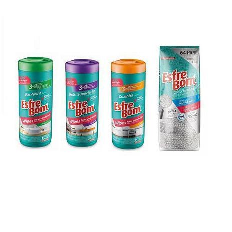 Kit com 4 Esfrebom Panos de Limpeza Bettanin Menor preço em Kit com 4 Esfrebom Panos de Limpeza Bettanin