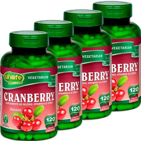 Kit com 4 Frascos de Cranberry Oxicoco Unilife 120 Capsulas 500mg Menor preço em Kit com 4 Frascos de Cranberry Oxicoco Unilife 120 Capsulas 500mg