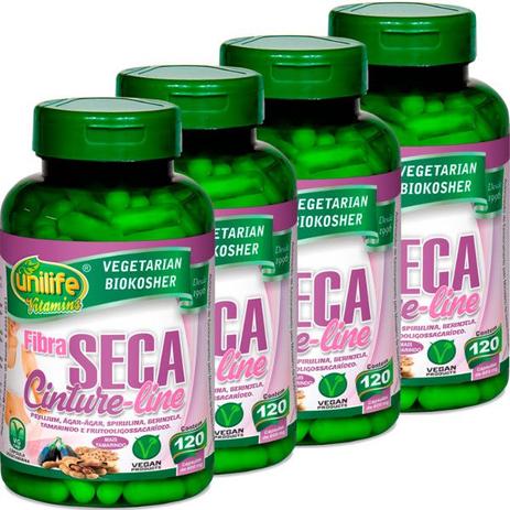 Kit com 4 Frascos de Fibra Seca Cinture-Line Unilife 120 capsulas 600mg Menor preço em Kit com 4 Frascos de Fibra Seca Cinture-Line Unilife 120 capsulas 600mg