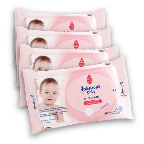 Kit com 4 Lenços Umedecido JOHNSONS Baby Extra Cuidado 48 unidades - Johnsons é ruim? Kit com 4 Lenços Umedecido JOHNSONS Baby Extra Cuidado 48 unidades - Johnsons é boa?