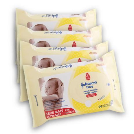 Kit com 4 Lenços Umedecidos JOHNSON - Johnson'S Menor preço em Kit com 4 Lenços Umedecidos JOHNSON - Johnson'S