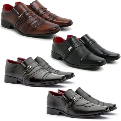 Kit Com 4 Pares De Sapato Social Masculino Em Sintético Para O Dia-a-dia -  homem social - Sapato Social Masculino - Magazine Luiza