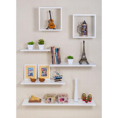 images Nichos Magazine Luiza kit com 4 prateleiras e 2 nichos linha crie facil pontto lar