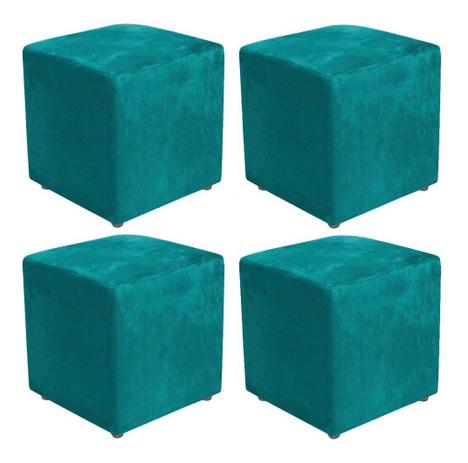 kit com 4 Puffs Decorativo Sala/Quarto suede Azul turquesa -Rafa Decor- - RAFADECOR é ruim? kit com 4 Puffs Decorativo Sala/Quarto suede Azul turquesa -Rafa Decor- - RAFADECOR é boa?