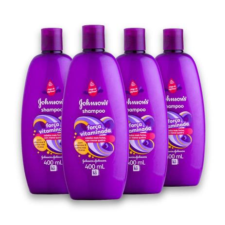 Kit com 4 Shampoos JOHNSONS Força Vitaminada 400ml - Johnsons Menor preço em Kit com 4 Shampoos JOHNSONS Força Vitaminada 400ml - Johnsons