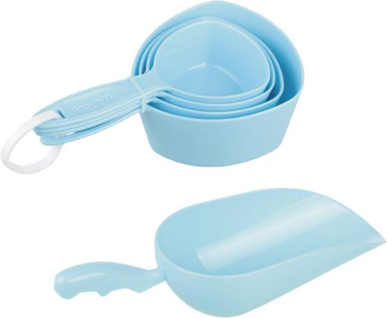 Kit com 4 xícaras medidoras e 1 pá medidora grande Azul - Hauskraft Menor preço em Kit com 4 xícaras medidoras e 1 pá medidora grande Azul - Hauskraft