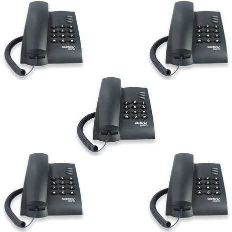 Kit com 5 Aparelho Telefone Com Fio Intelbras Pleno Preto Menor preço em Kit com 5 Aparelho Telefone Com Fio Intelbras Pleno Preto