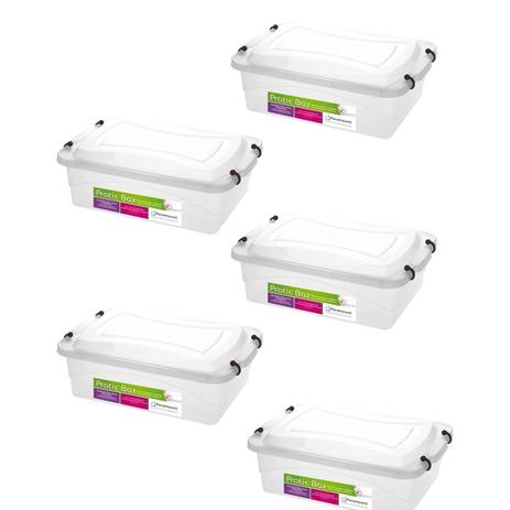Kit com 5 caixas organizadora pratic box 10 litros - 150 paramount Menor preço em Kit com 5 caixas organizadora pratic box 10 litros - 150 paramount