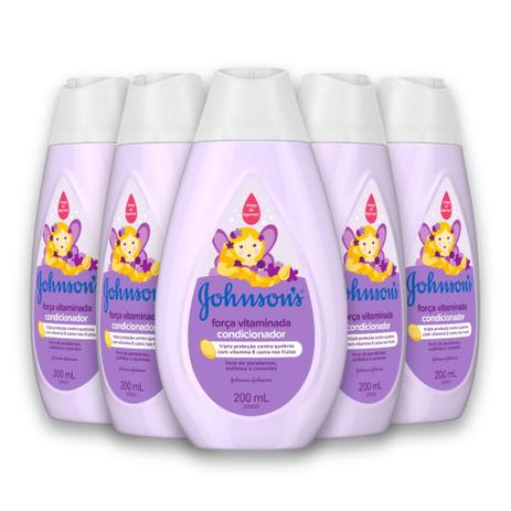 Kit com 5 Condicionadores JOHNSON'S Força Vitaminada 200ml - Johnson's Menor preço em Kit com 5 Condicionadores JOHNSON'S Força Vitaminada 200ml - Johnson's